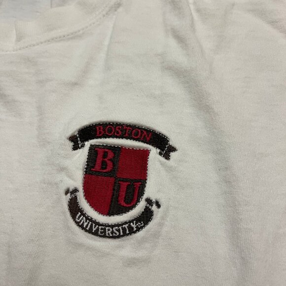 Vintage Single stitch Boston University Tshirt White Size XL Pullover Crewneck - Picture 2 of 13